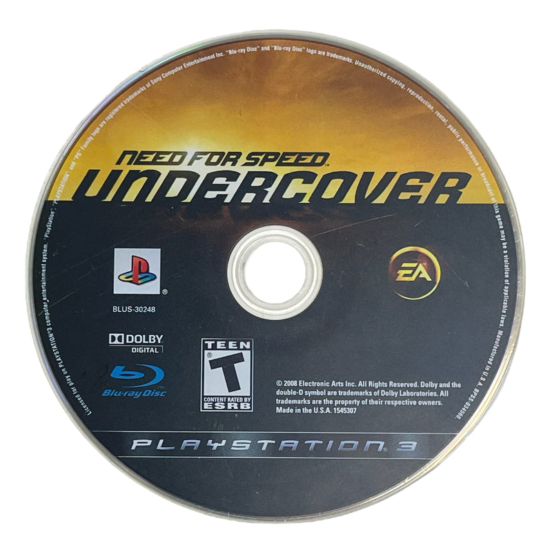 Need for Speed Undercover Sony Playstation 3 PS3 Video Game Disc