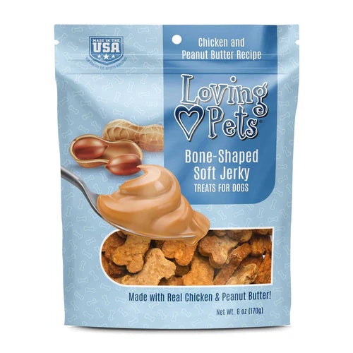 Loving Pets Chicken Soft Jerky Dog Treats 6 oz Bag