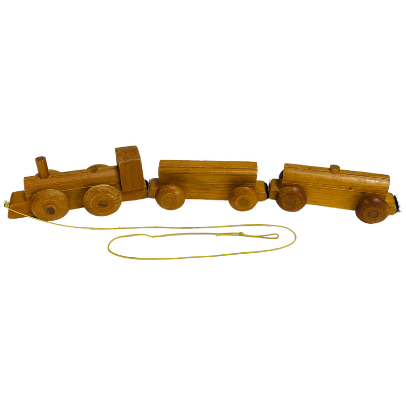 Forestcraft Wood N Joy Toy 3 Pc Pull String Wooden Train Set
