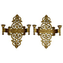 (2) Dart Industries MCM Hollwood Regency Gold Ornate Sconce Double Candle Holders