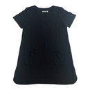 Susan Graver Womens Short Sleeve Split V-Neck Stretchy 2 Pocket Dress