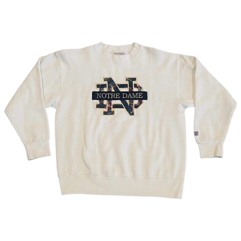 Crable Sportswear Notre Dame ND Womens Paisley Letters Sweatshirt