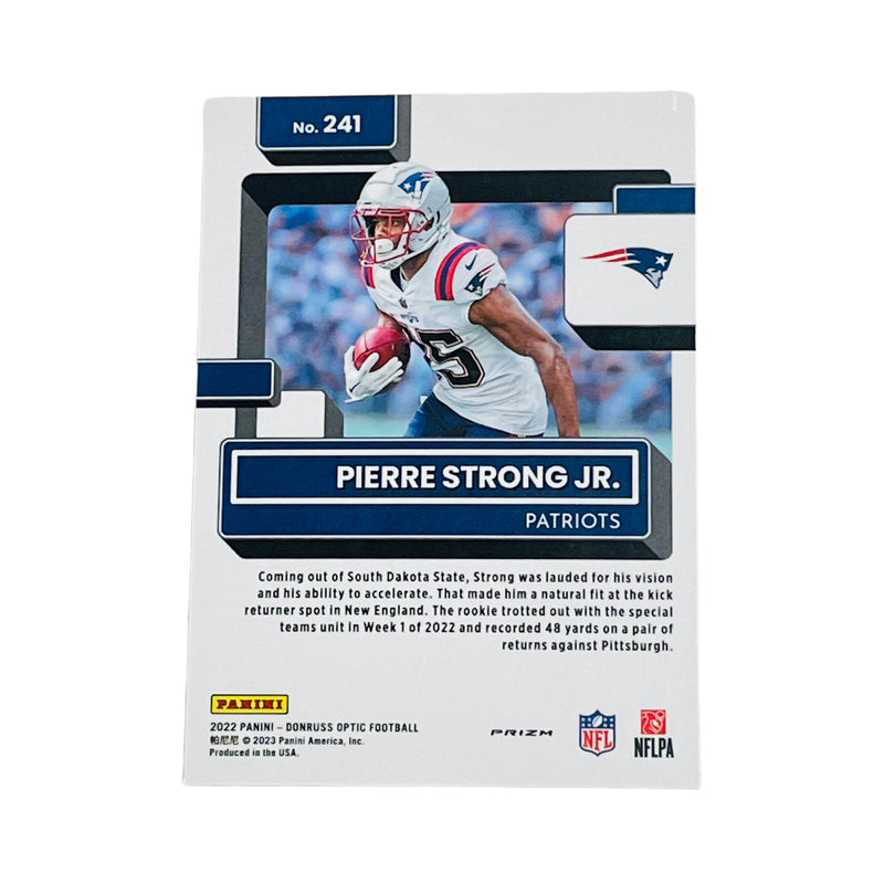 Pierre Strong Jr New England Patriots 2022 Panini Donruss Optic Purple Card