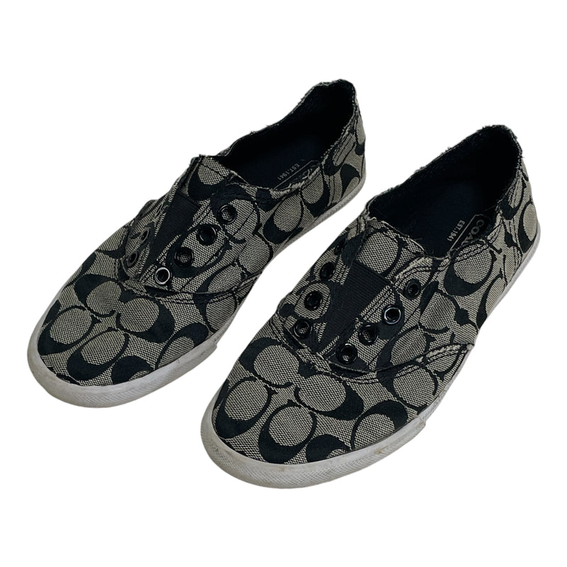 Coach Katie Womens Slip On Laceless Canvas Signature Logo Shoes