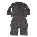 Anne Klein AK Cheetah Leopard Print Poly Fleece Pajama Top & Pants Bottom Set