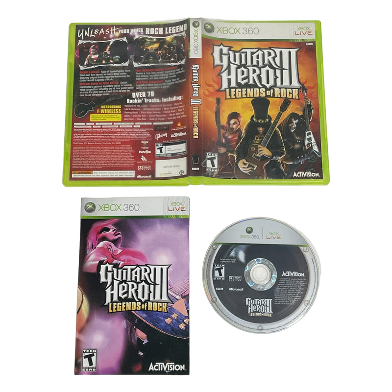 Guitar Hero III Legends of Rock Not For Resale Microsoft Xbox 360 Video Game