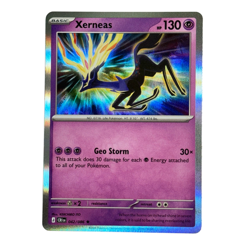 Xerneas 2026 Pokemon Chaos Rising Rare Card 042/086 Xerneas 2026 Pokemon Chaos Rising Rare Card 042/086