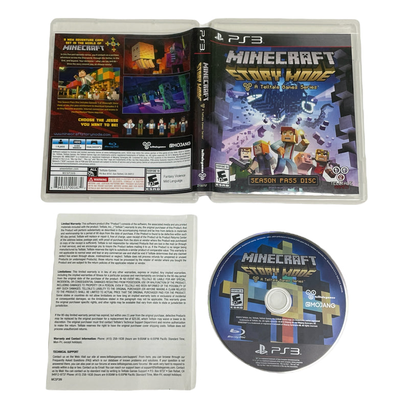Minecraft Story Mode Season Pass Disc Sony Playstation 3 PS3 Video Game