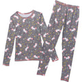 Cuddl Duds Warm Layers Girls Space Unicorn Comfort Stretch Poly Long Sleeve Crew & Leggings