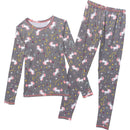Cuddl Duds Warm Layers Girls Space Unicorn Comfort Stretch Poly Long Sleeve Crew & Leggings