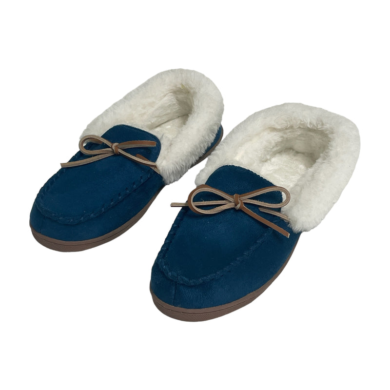 Sonoma Good For Life Womens Blue Faux Suede Casual Moccasin Slippers