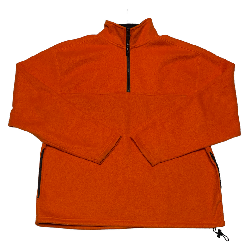 Old Navy Mens Orange Quarter Zip Soft Fleece Pockets Collared Sweatshirt