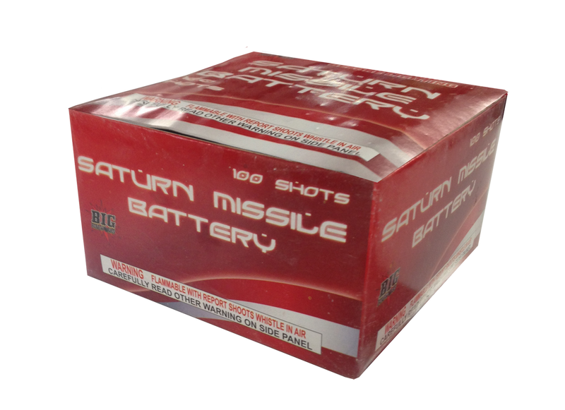 Big Fireworks 100 Shot Whistling Rockets Saturn Missle 200 Gram Aerial Repeater Box