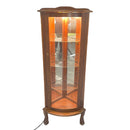 60" Wood Trim 3 Glass Shelf Illuminated Lighted Corner Curio Cabinet w/ Key