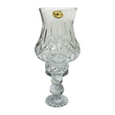 Block Mouth Blown Hand Cut 24% Lead Crystal Poland Hurricane 12" Candle Holder