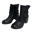 Pure Sole Dixie Women's Leather Faux Fur Zip High Heel Ankle Boots