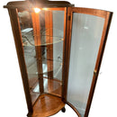 60" Wood Trim 3 Glass Shelf Illuminated Lighted Corner Curio Cabinet w/ Key