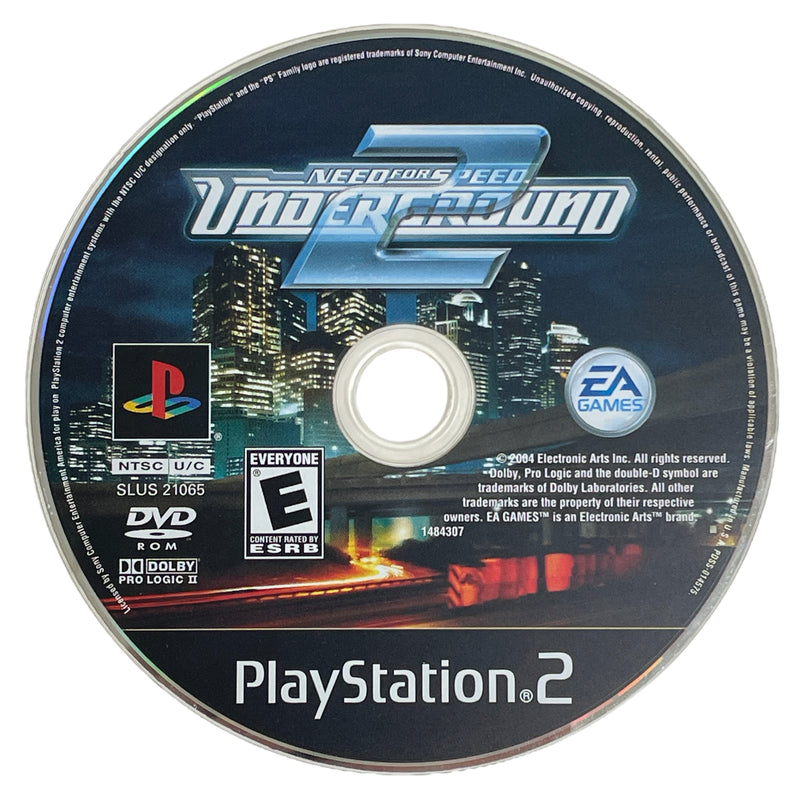 Need for Speed Underground 2 Sony Playstation 2 PS2 Video Game Disc