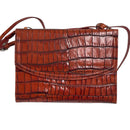 Brighton Burnt Orange Crocodile Croc Heart Crossbody Purse Bag