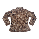 Jason Maxwell Womens Cheetah Leopard Animal Print Zip Pockets Fleece Jacket