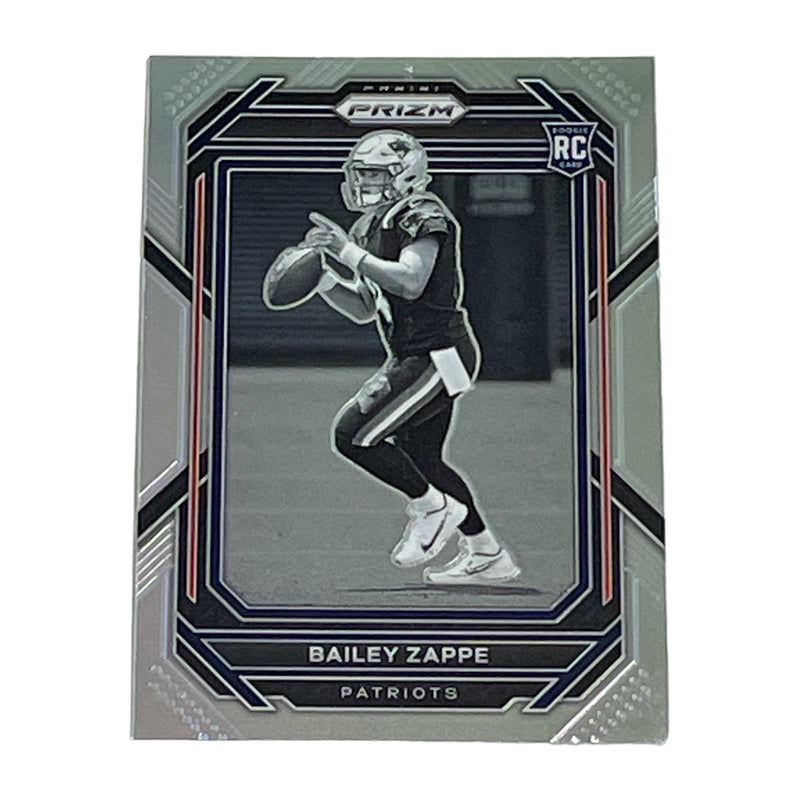 Bailey Zappe New England Patriots 2022 Panini Prizm Silver Negative Card