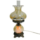 L & L WMC 1971 Gone With The Wind Floral Hurricane Oil Lamp Style Table Lamp