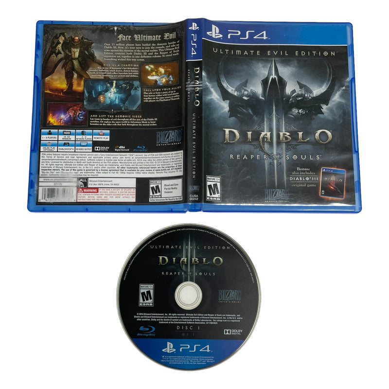 Diablo III (3) Reaper of Souls Ultimate Evil Edition Sony Playstation 4 PS4 Video Game