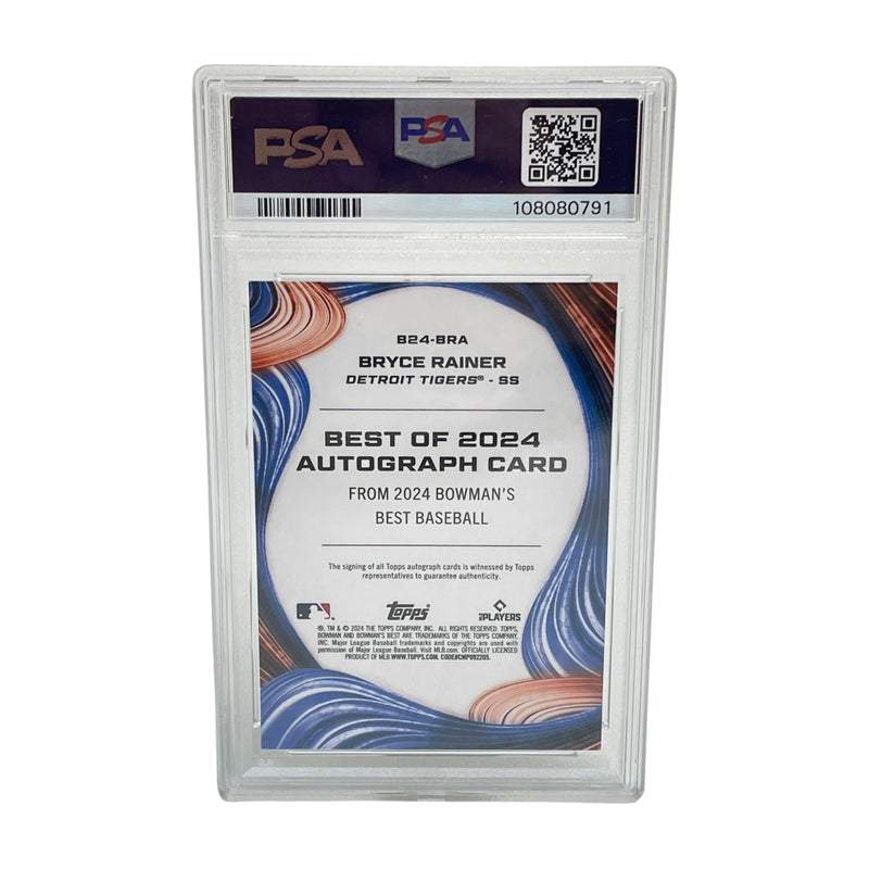 Bryce Rainer Detroit Tigers 2024 Topps Bowmans Best Autograph Baseball Card B24-BRA PSA 10