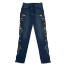 Diane Gilman 2 DG2 Virtual Stretch Womens Orange Floral Flowers Skinny Denim Jeans