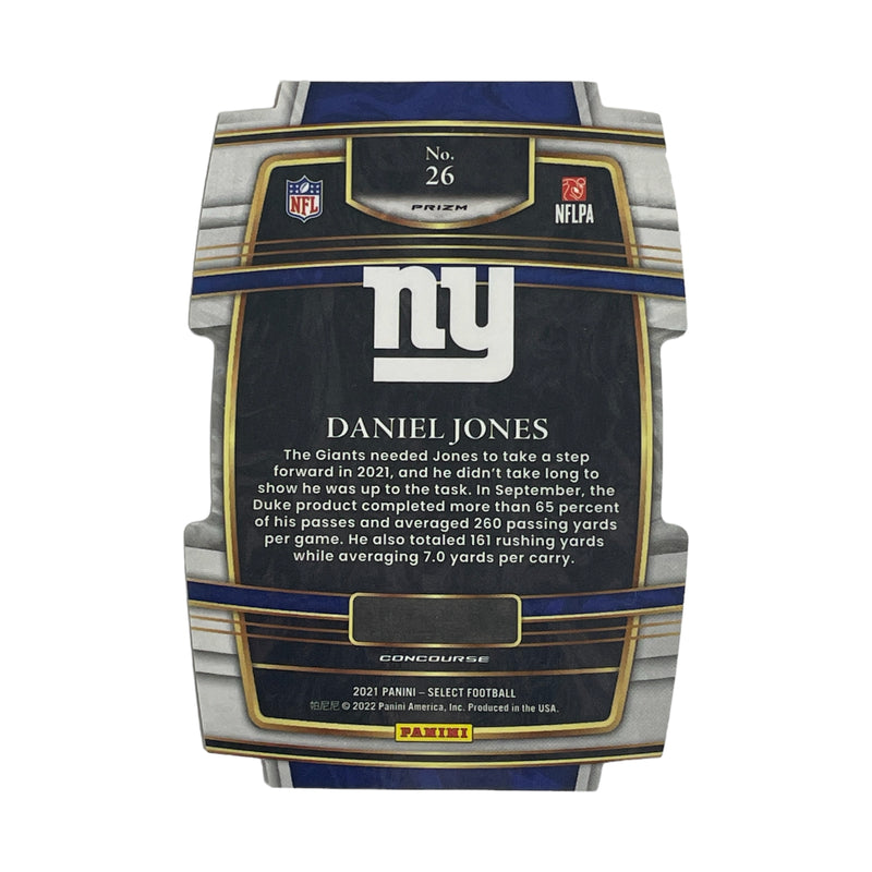 Daniel Jones New York Giants 2021 Panini Select Red & Blue Die Cut Card