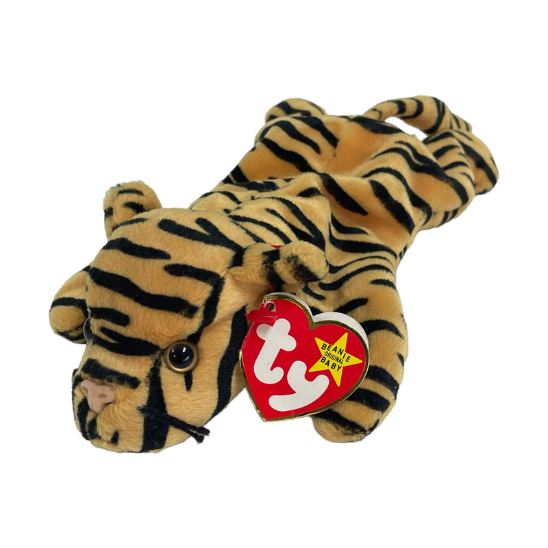 TY Original Beanie Babies Stripes The Tiger Stuffed Toy Beanbag Plush 4065