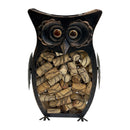 New View Brown Rustic Metal Owl 12" Wine Cork Holder w/ Corks