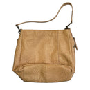 American Leather Co. Embossed Floral Flowers Tan Beige Shoulder Bag Purse