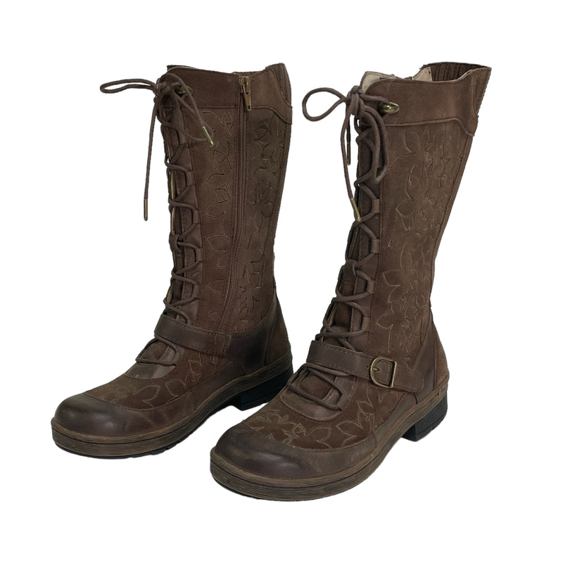 Jambu Hawthorn Womens Brown Floral Leather Boots