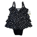 Croft & Barrow The Tummy Control Womens Black White Polka Dots One Piece Swimsuit