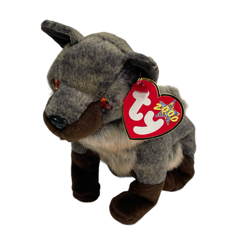 TY Beanie 2000 Howl The Wolf  Stuffed Toy Beanbag Plush