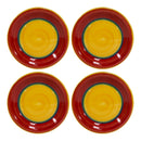 (4) Royal Norfolk Mambo Rainbow Red Blue Green Yellow Swirl 10.5" Dinner Plate
