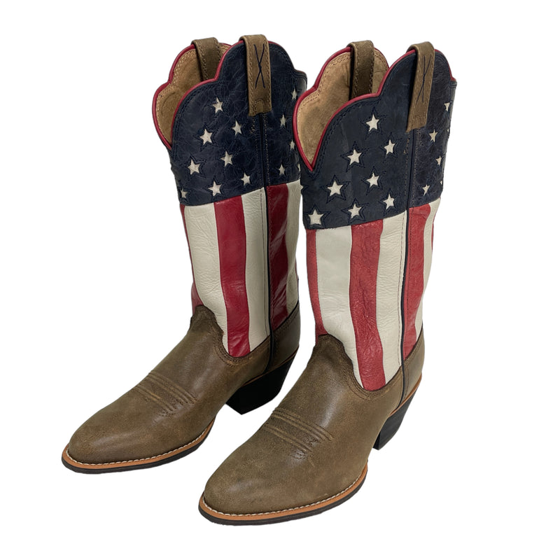 Twisted X Womens USA American Flag Leather Cowboy Boots