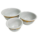 Corelle Coordinates Casa Flora Yellow Blue Flowers 3 pc 1 2 3 Quart Qt Mixing Bowl Set
