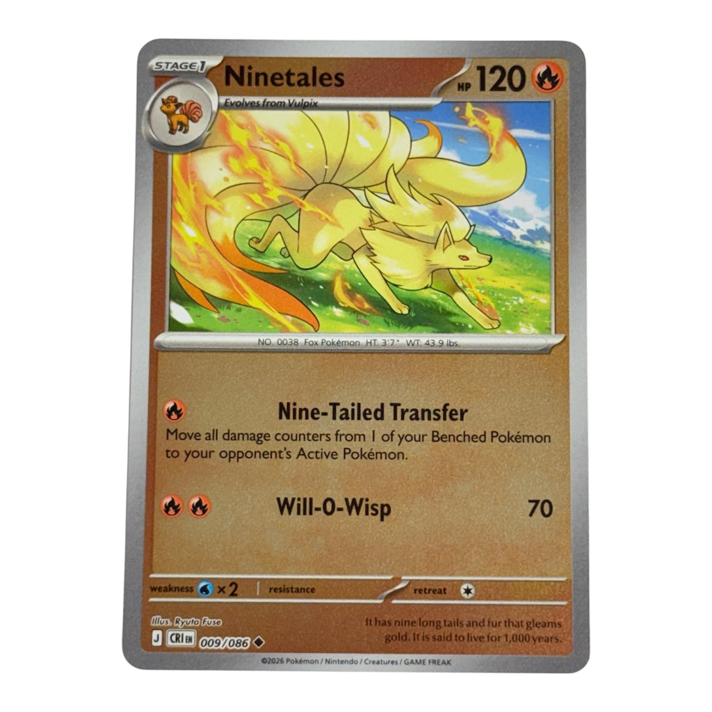 ninetales pokemon card shiny Ninetales 2026 Pokemon Chaos Rising Uncommon Card 009/086