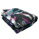 Vintage 1980s-90s Paint Stroke Reversible Black White Queen Bed Comforter