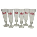 (6) Budweiser Bud King of Beers 10 oz Flute Pilsner Glasses
