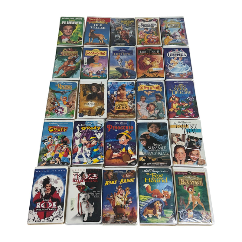 (25) Walt Disney Clamshell Movie Video Home System VHS Tapes Lot