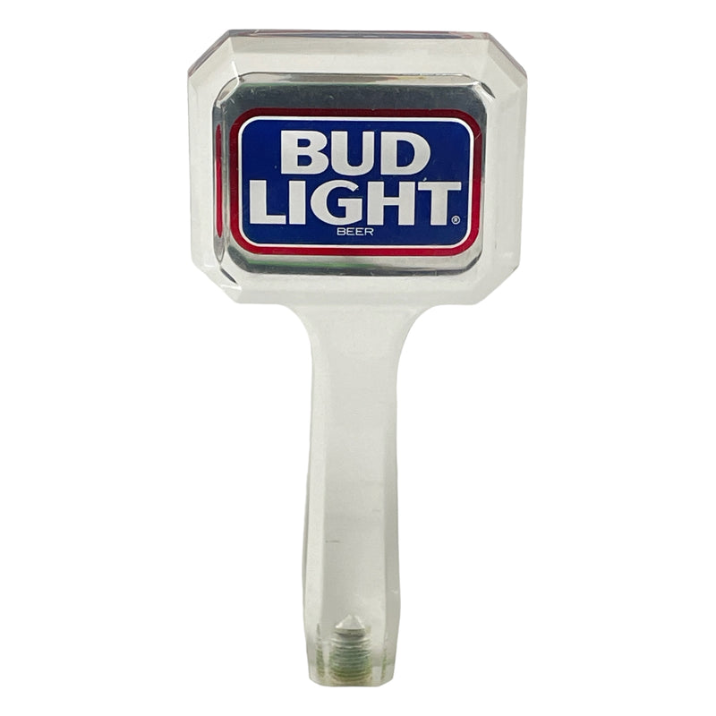 Bud Light Anheuser Busch Clear Acrylic 7-1/4" Beer Tap Handle