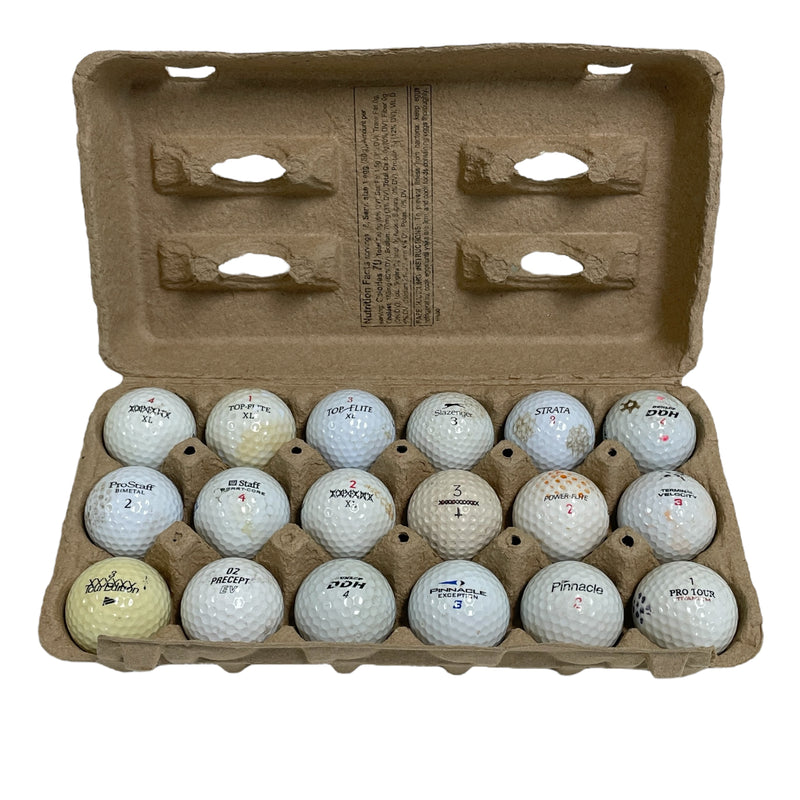 (18) Miscellaneous Assorted Mixed Brands White Golf Balls