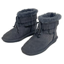 Bearpaw Honey Womens Suede Sheepskin Wool Fur Tassel Fringe Ankle Boots