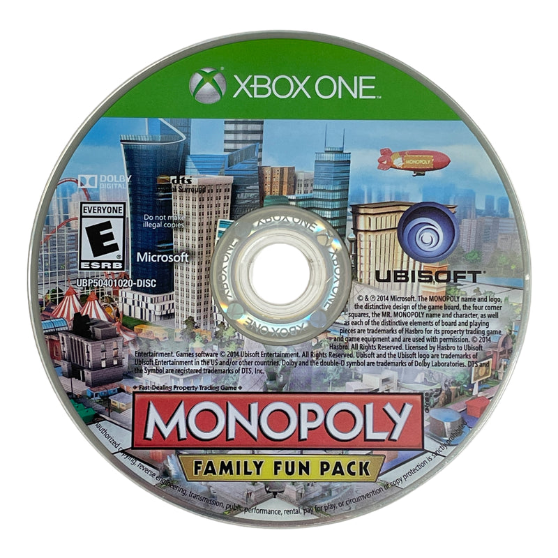 Monopoly Family Fun Pack Microsoft Xbox One Video Game Disc