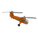 Hubley Kiddie Forest Ranger Orange Diecast Twin Rotor 9" Helicopter Toy