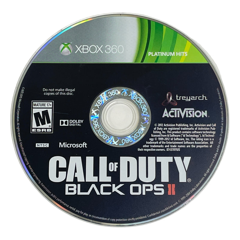 Call Of Duty Black Ops II COD BO 2 Platinum Hits Microsoft Xbox 360 Video Game Disc