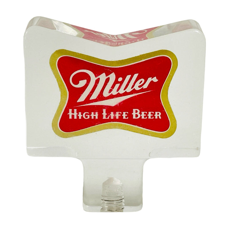Miller High Life Clear Acrylic 2.5x2-3/4" Beer Tap Marker Handle
